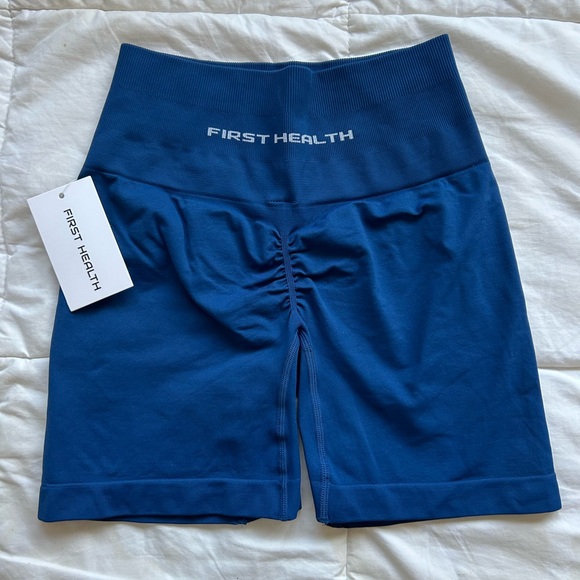 First Health - Enhance Biker Shorts 5” Azure Blue - Picture 3 of 4